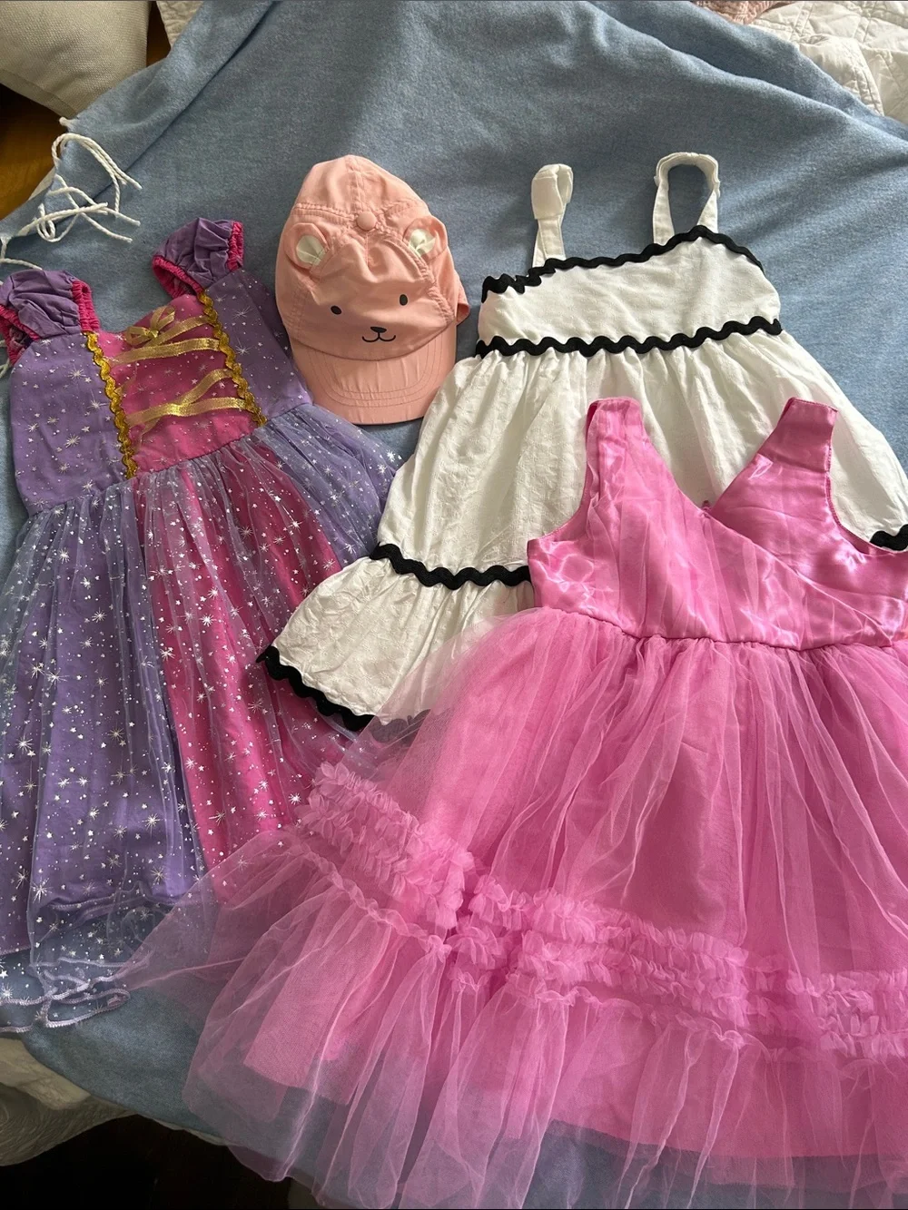Joie Pink Tulle Party Dress with White Ruffle Dress & Purple Star Costume Set